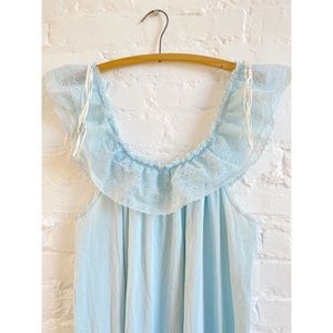 Vintage 1960s Pale Blue Nylon Slip Dress